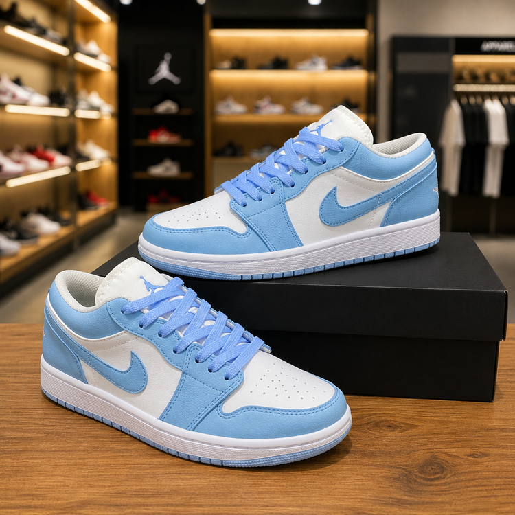 کتونی ایر جردن وان nike-jordan رنگ ابی سفید