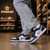 کتونی ایر جردن وان nike-jordan رنگ سرمه ای سفید