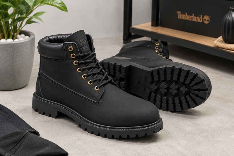 بوت چرم نبوک timberland | سایز ۴۰ تا ۴۴ رنگ تمام مشکی