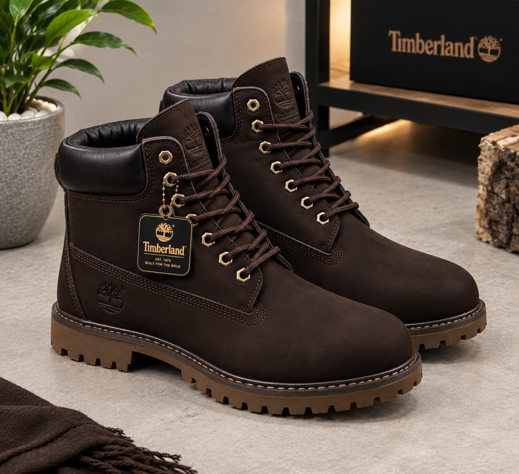 بوت چرم نبوک timberland | سایز ۴۰ تا ۴۴ رنگ قهوه ای سوخته