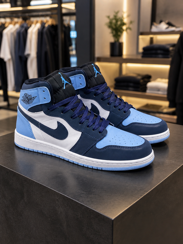 کتونی ساقدار نایک ایر جردن رنگ ابی سرمه ای nike air jordan