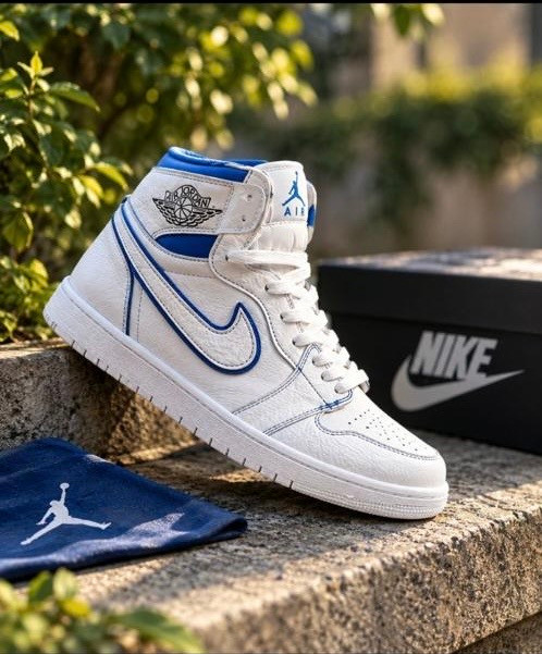 کتونی ساقدار نایک ایر جردن رنگ ابی سرمه ای nike air jordan